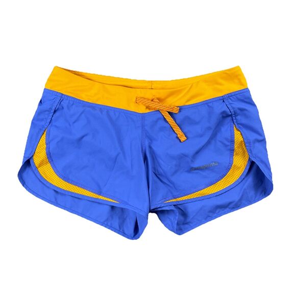 Patagonia Strider Running Shorts Women's XS Blue Gold Style 24652SP16 - Picture 1 of 16